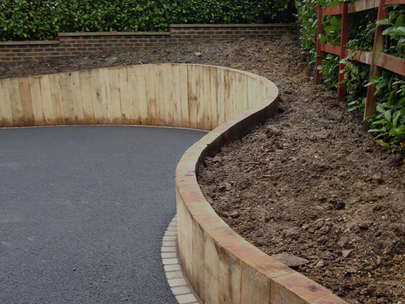 Driveway Edging - Timber & Stone